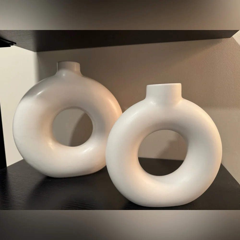 Modern White Cream Ceramic Vases Large &‎ Small